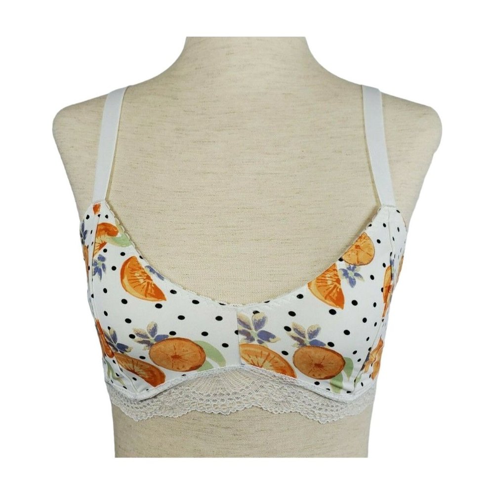Free People Women Intimates sz XS Mari Printed Bralette color Ivory Combo